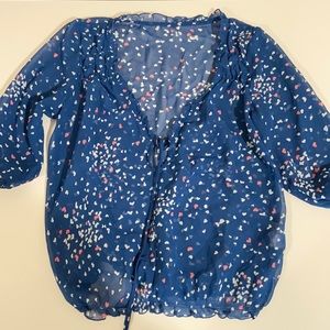 Blue printed blouses